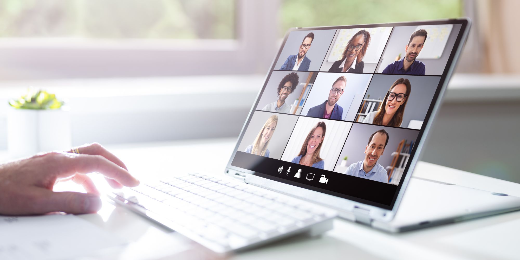 7 steps to business networking blog images A diverse group of business people chat via video call (stock image).